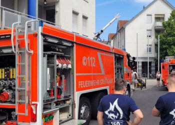 Die Feuerwehr präsentiert einige ihrer Einsatzmittel