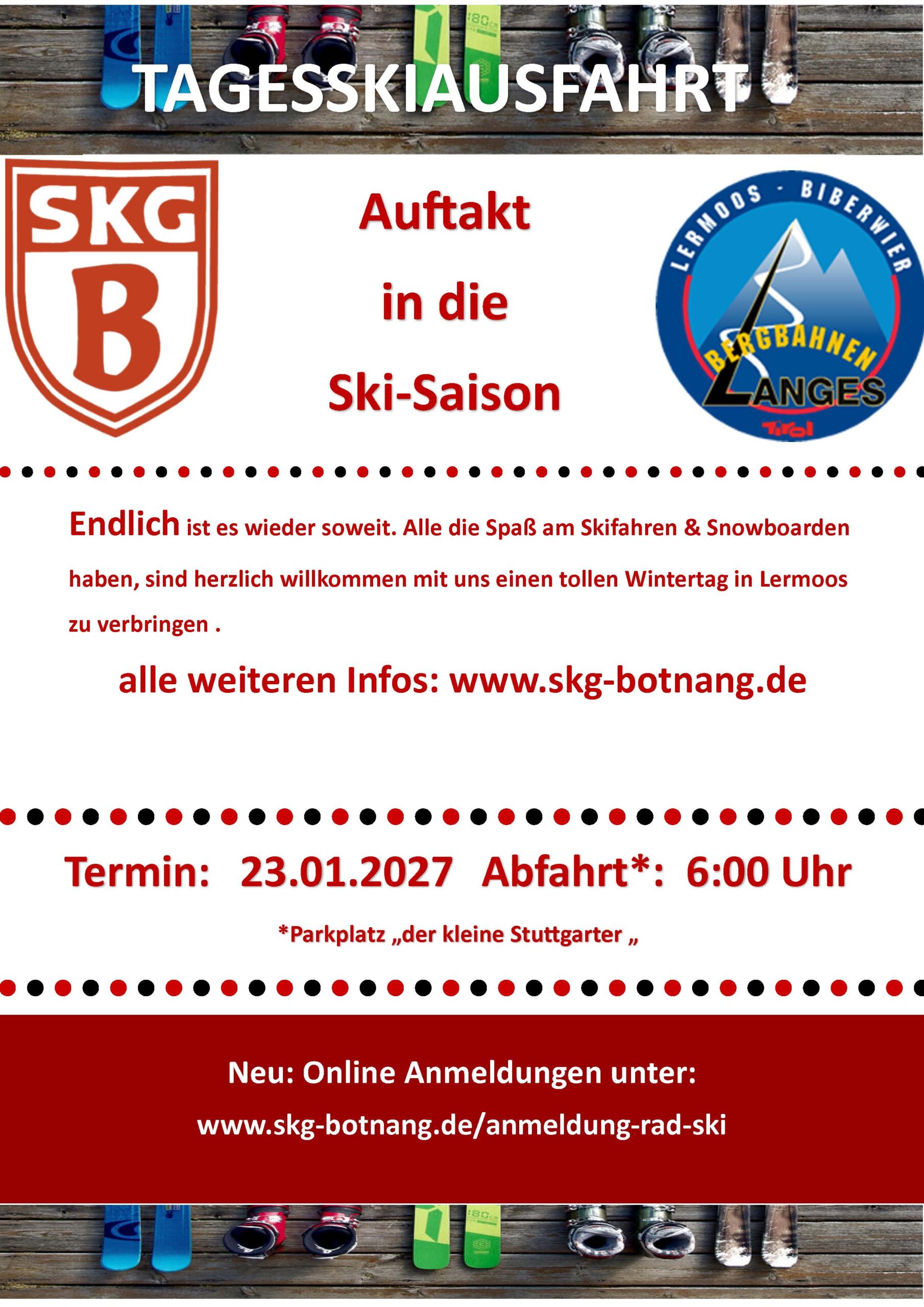 Plakat SKG Tagesskiausfahrt 2027